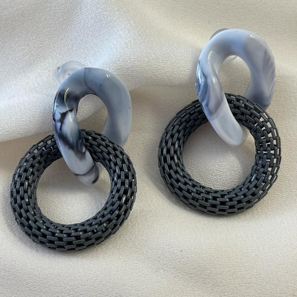 Gray Acrylic earrings - Picture 2 of 5